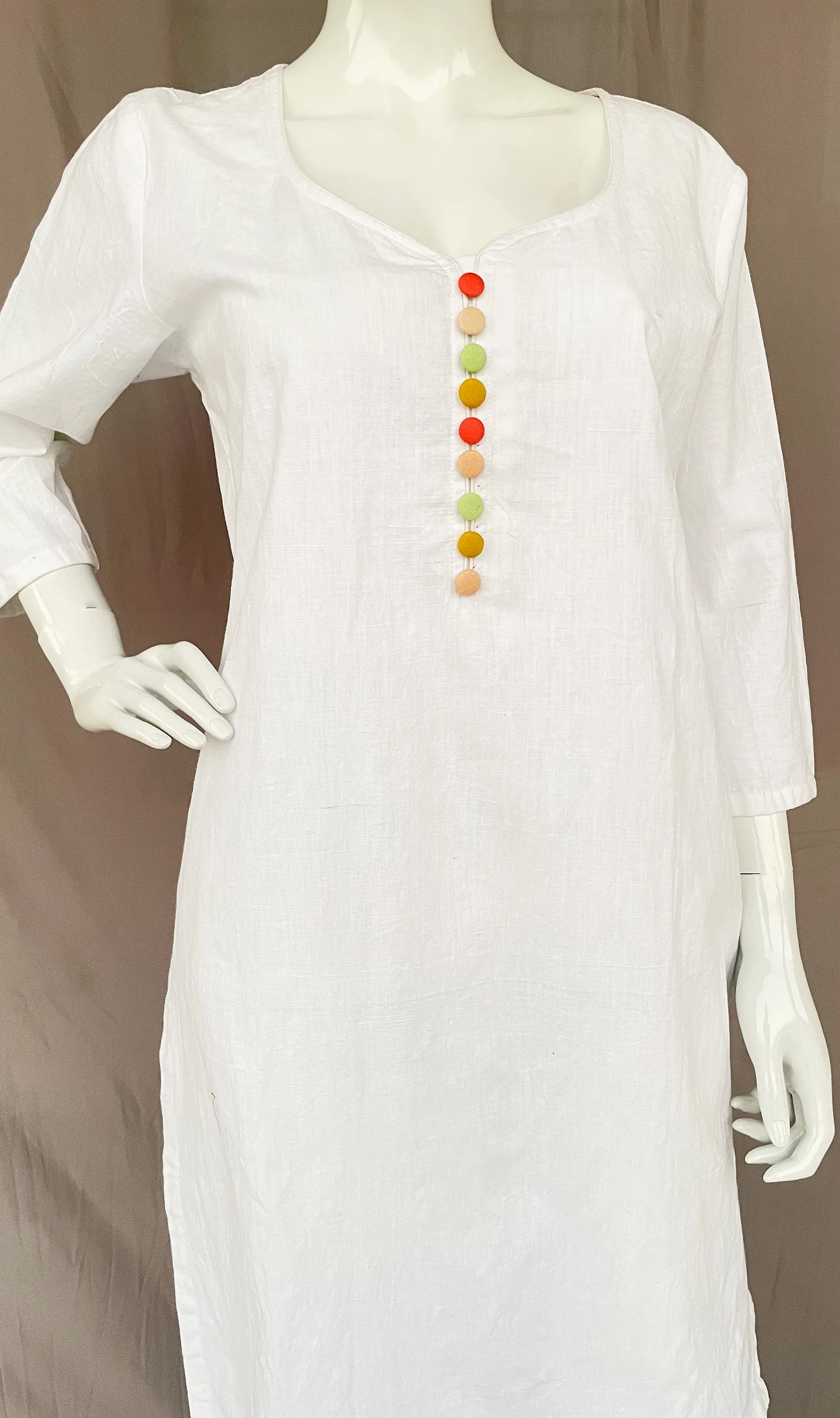 White Pure Muslin kurta Sharara With Yellow Red Tie Dye Dupatta
