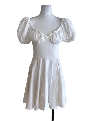 White Ruflle A Line Dress