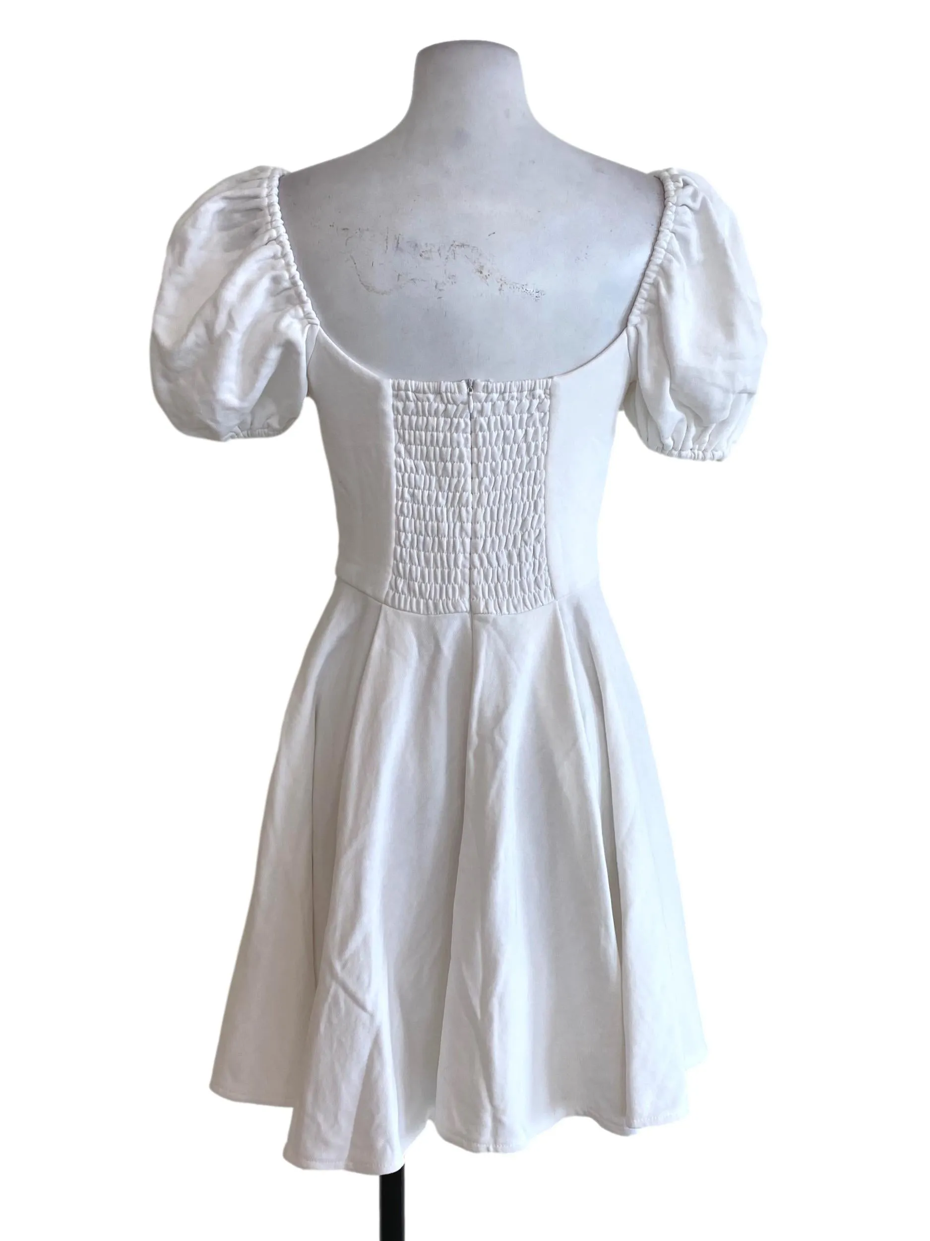 White Ruflle A Line Dress
