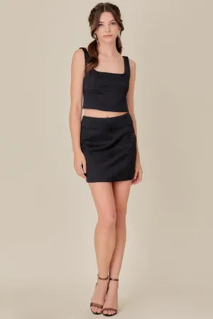 Wild Card Black Snake Print Mini Skirt