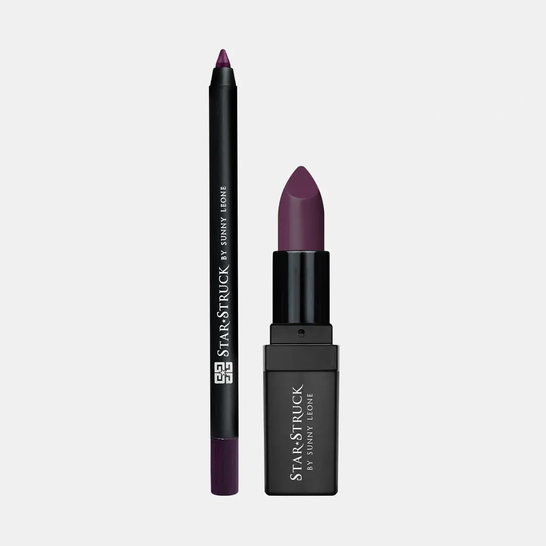 Wine - 2Pcs Lip Kit, Lipstick & Lipliner Kit - Deep Purple