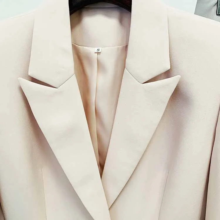Women's 2 Piece Suit Contrast Suit Trousers Set long sleeve Blazer Pantsuits