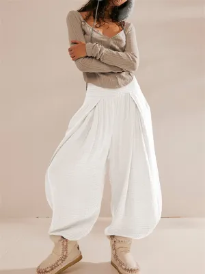Women's Ethnic Style Yoga Fitness Pleated Lantern Pants