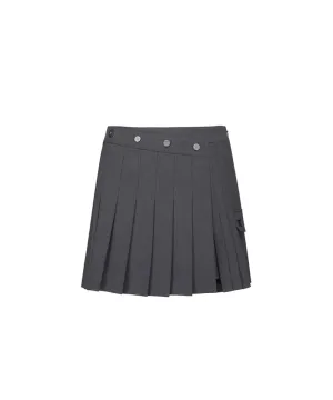 Women's Pleats Half Pants - Melange Gray
