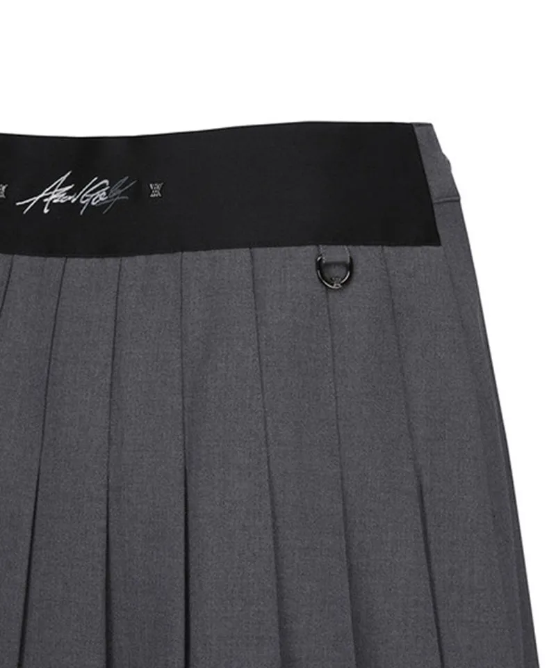Women's Pleats Half Pants - Melange Gray