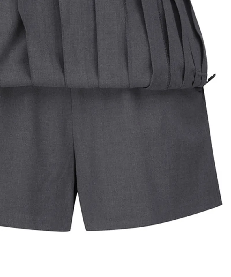 Women's Pleats Half Pants - Melange Gray
