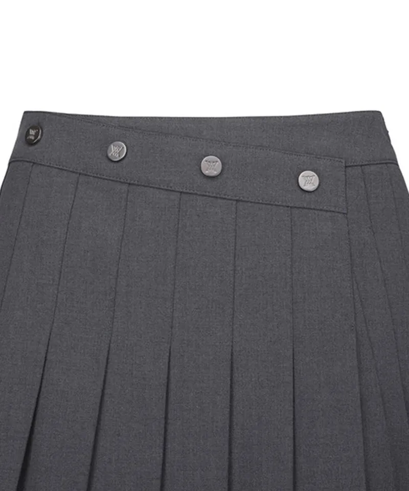 Women's Pleats Half Pants - Melange Gray
