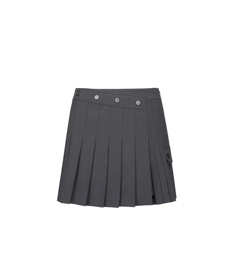 Women's Pleats Half Pants - Melange Gray