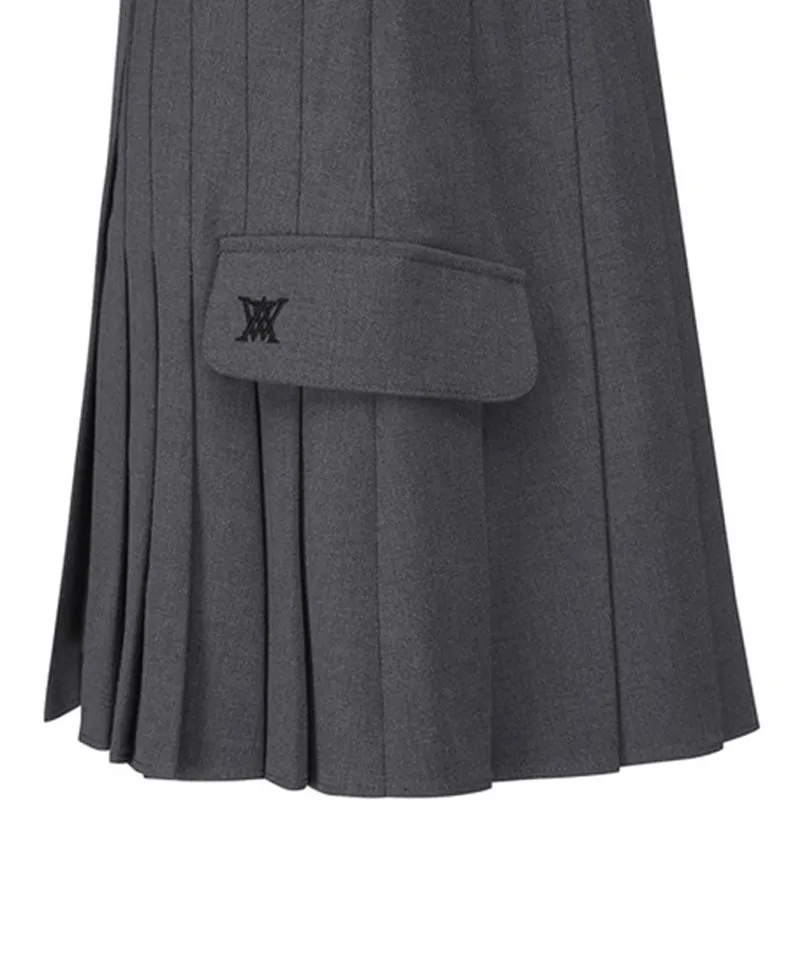 Women's Pleats Half Pants - Melange Gray