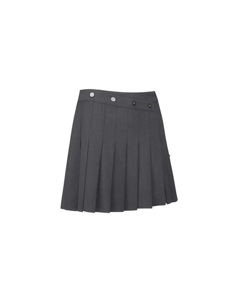 Women's Pleats Half Pants - Melange Gray