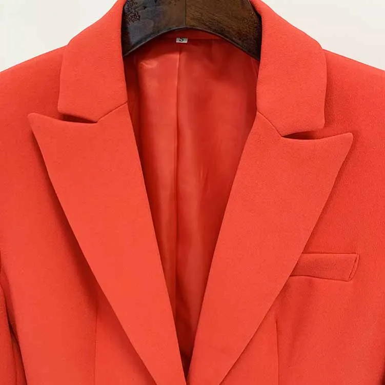 Women's Rust Pantsuit Blazer High Waisted Flare Pants Suit Wedding Pantsuit