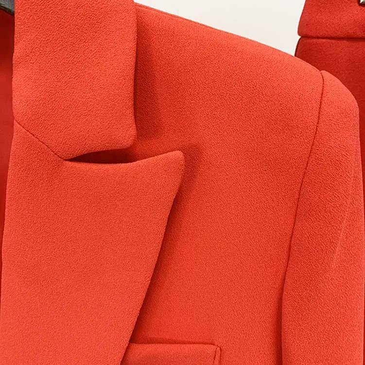 Women's Rust Pantsuit Blazer High Waisted Flare Pants Suit Wedding Pantsuit