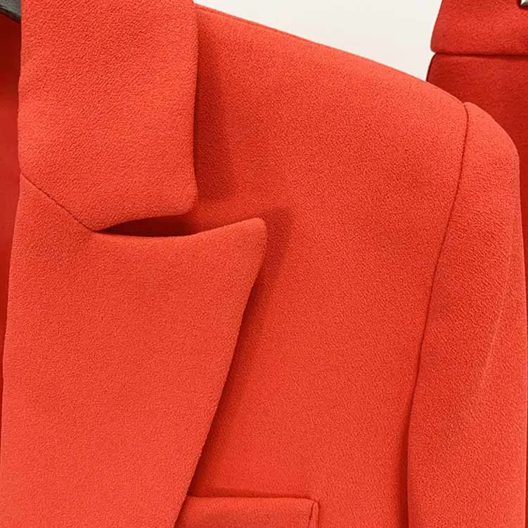 Women's Rust Pantsuit Blazer High Waisted Flare Pants Suit Wedding Pantsuit
