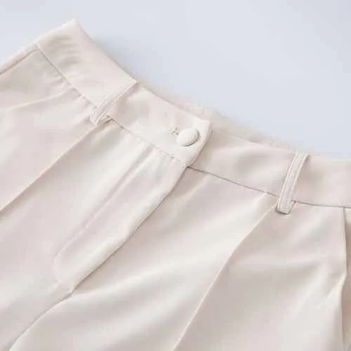 Women's white two pieces pants set flare bottoms pantsuit