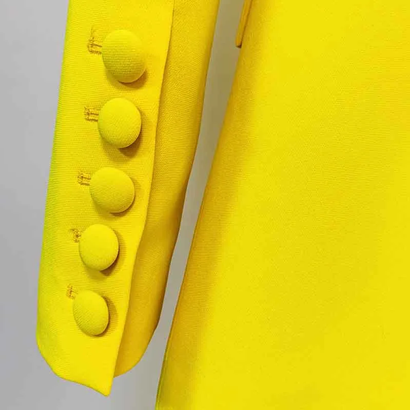 Women's Yellow Pantsuit Blazer High Waisted Flare Pants Suit Wedding Pantsuit