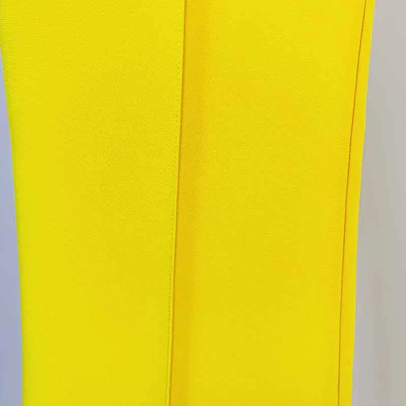 Women's Yellow Pantsuit Blazer High Waisted Flare Pants Suit Wedding Pantsuit