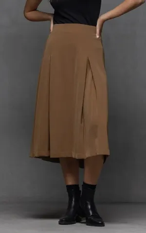 WOOL BLEND BOX PLEAT SKIRT - CLEARANCE