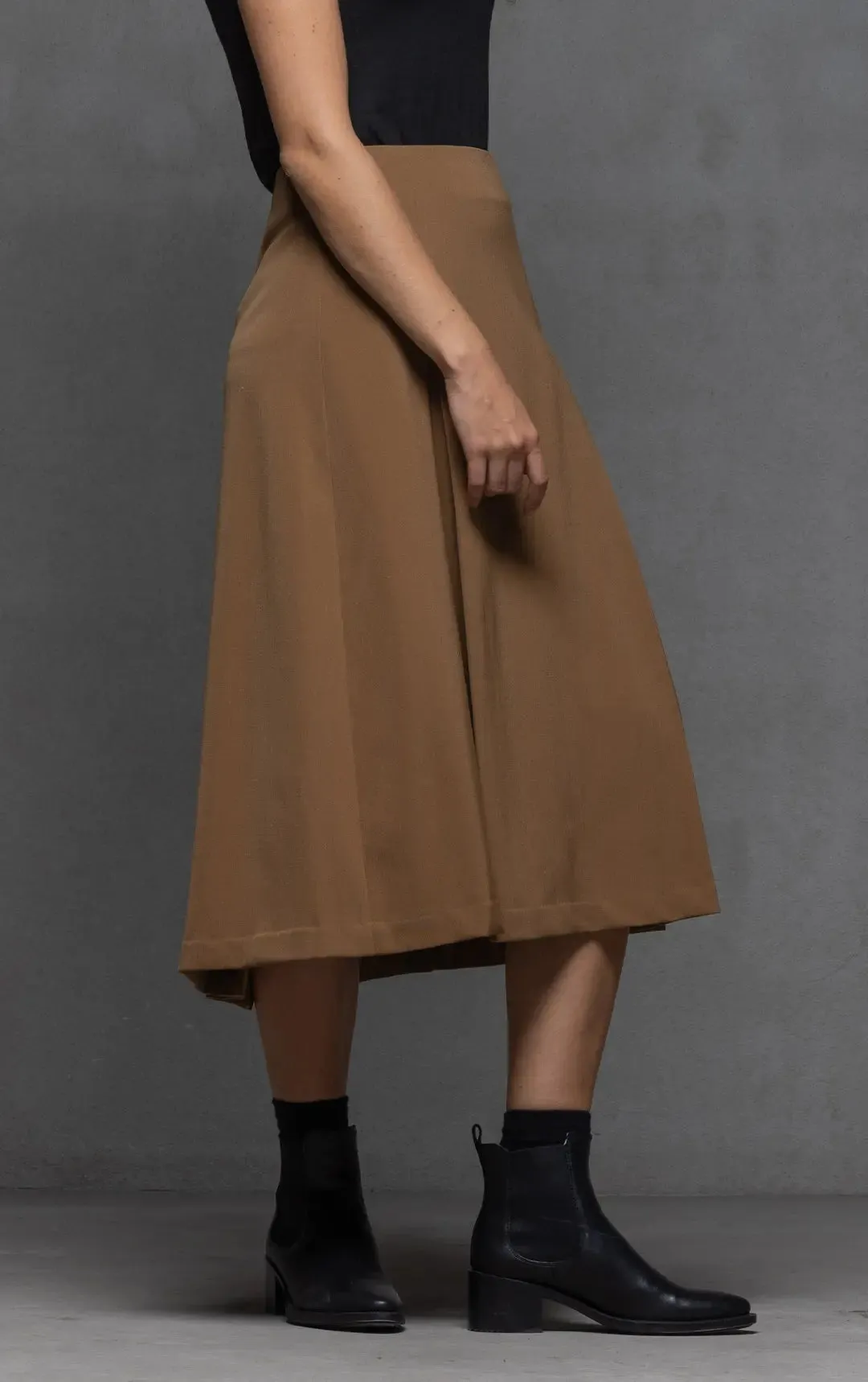 WOOL BLEND BOX PLEAT SKIRT - CLEARANCE