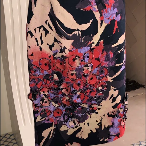 Worth Collection Cotton Blend Embellished Straight Skirt New Size 6
