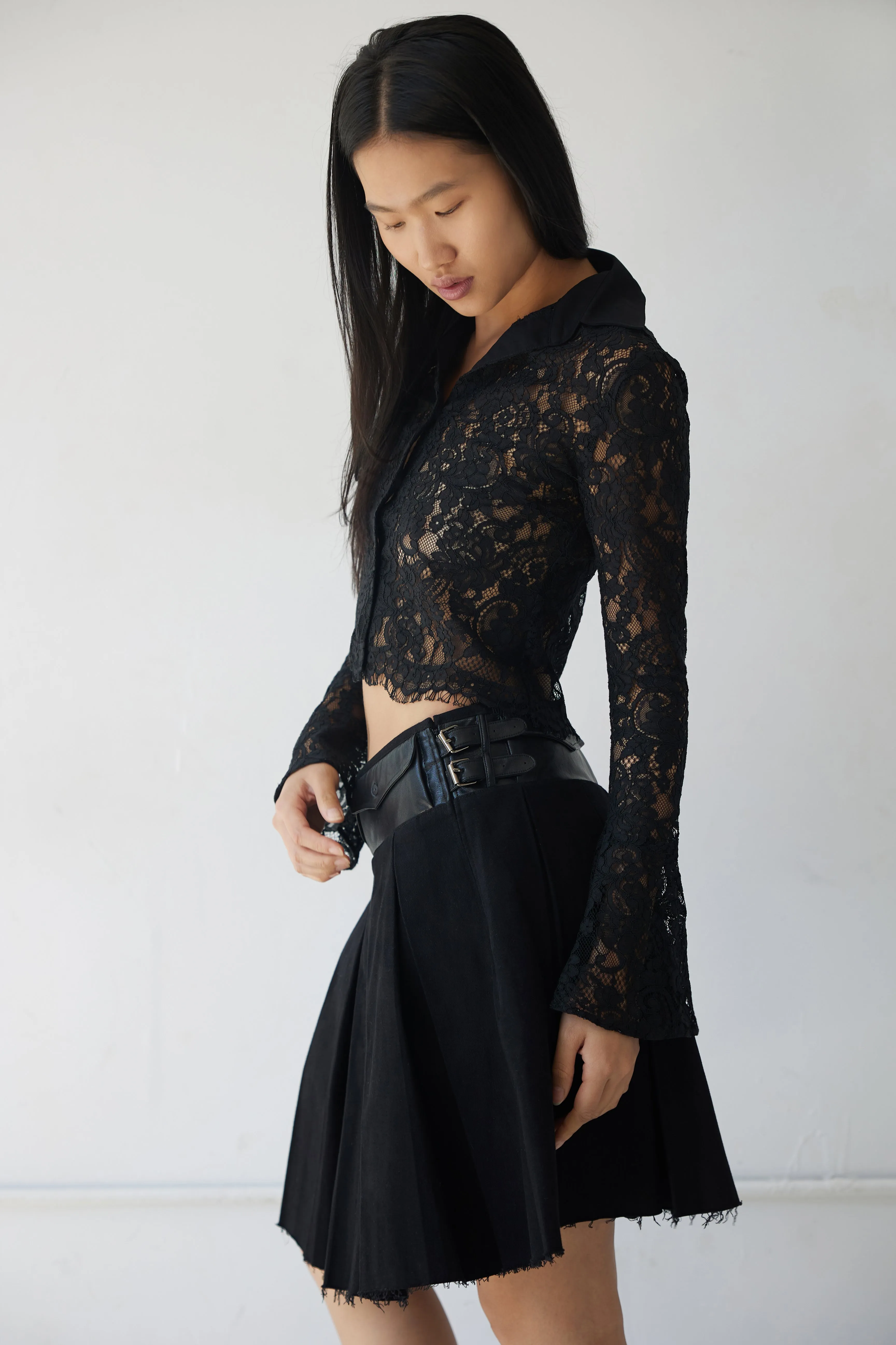 WREN midi skirt black