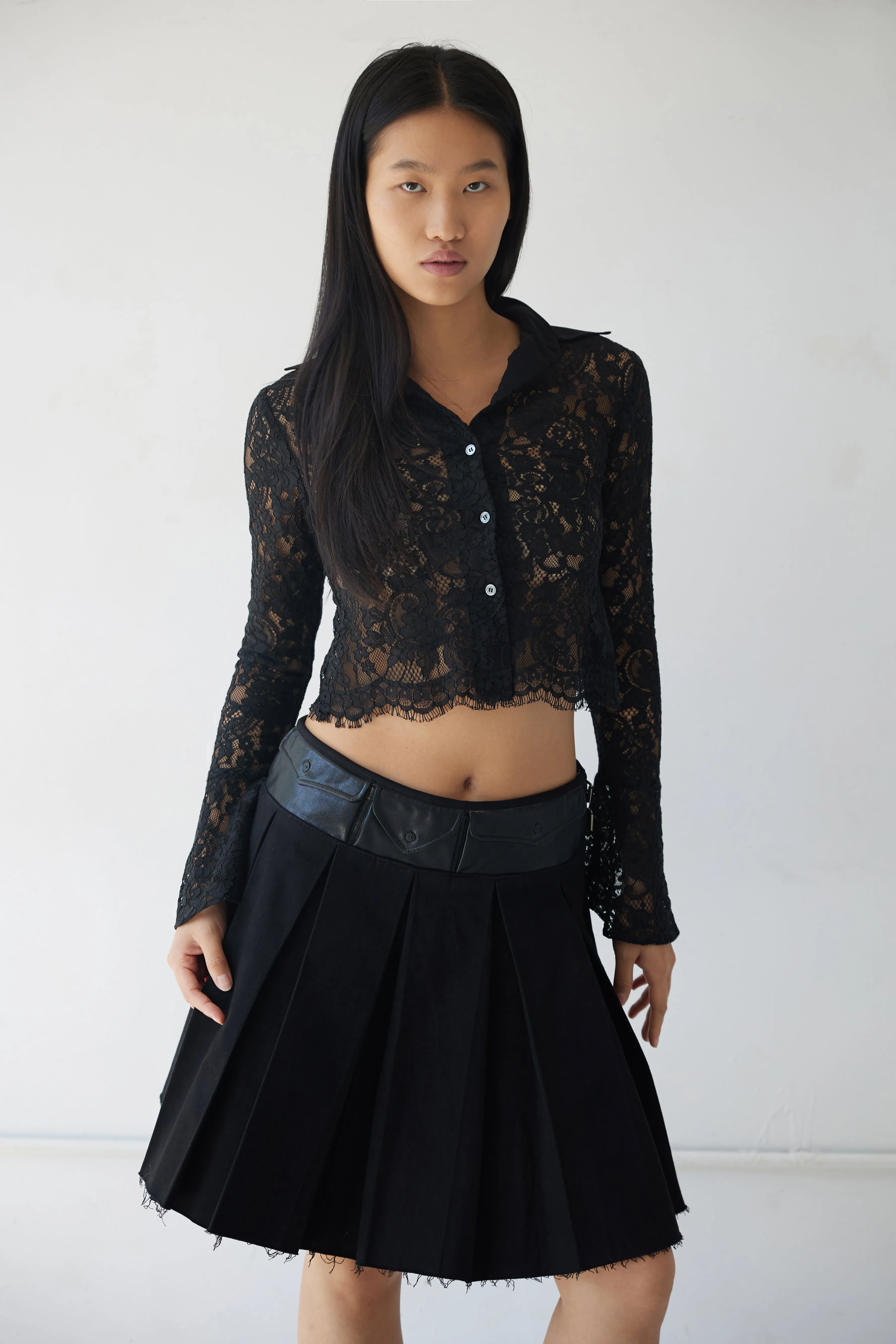 WREN midi skirt black
