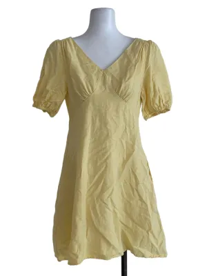 Yellow Plain A-Line Dress