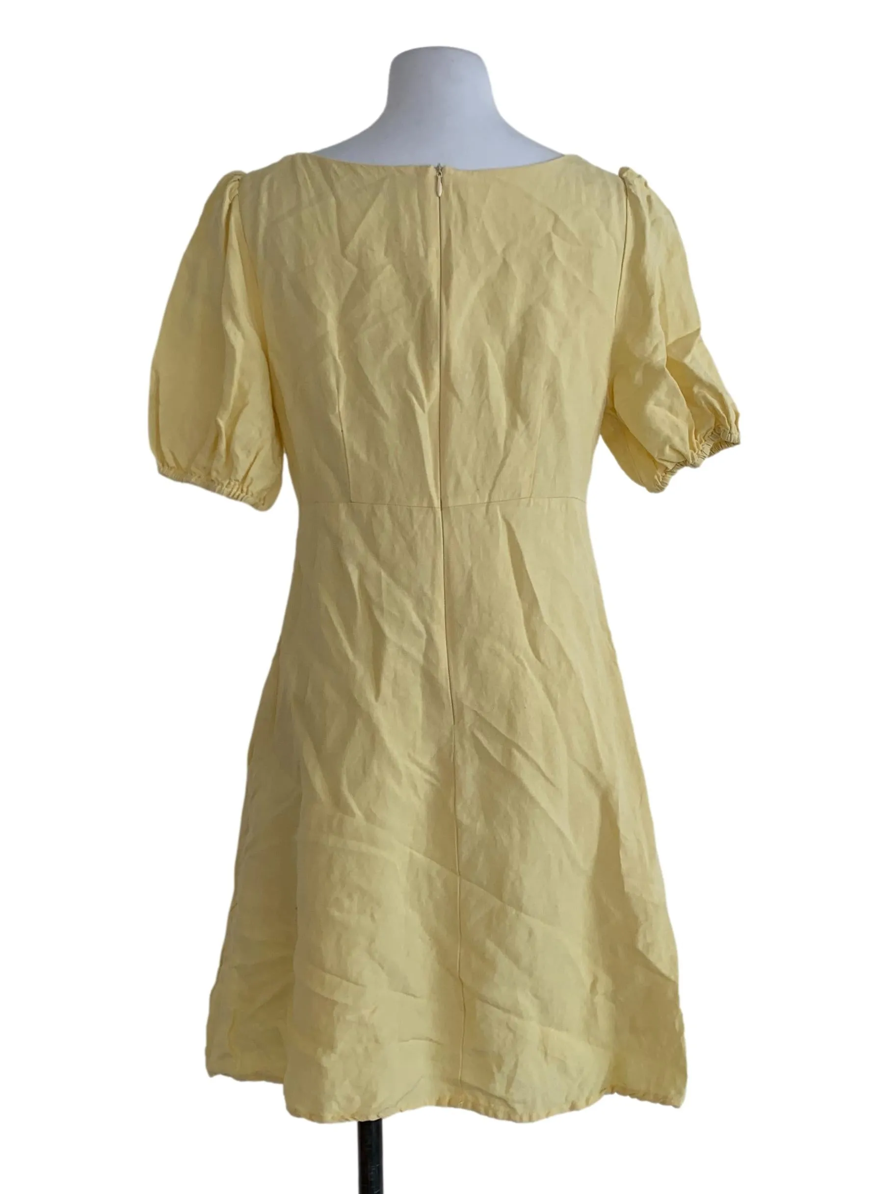 Yellow Plain A-Line Dress