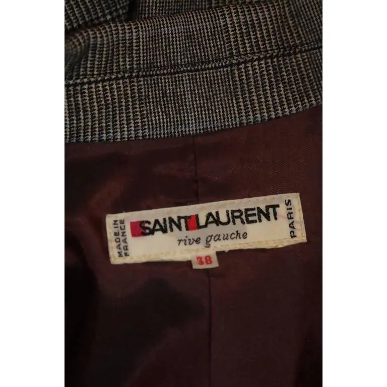 YVES SAINT LAURENT Grey Wool Skirt Suit | Size 38-40