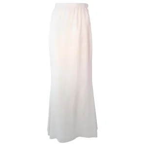 YVES SAINT LAURENT White Silk Full Length Mermaid Maxi Skirt Size 38