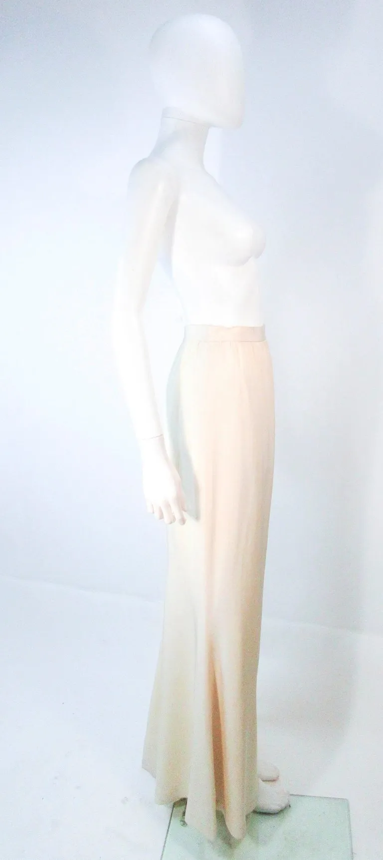 YVES SAINT LAURENT White Silk Full Length Mermaid Maxi Skirt Size 38