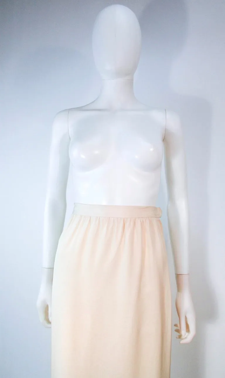 YVES SAINT LAURENT White Silk Full Length Mermaid Maxi Skirt Size 38