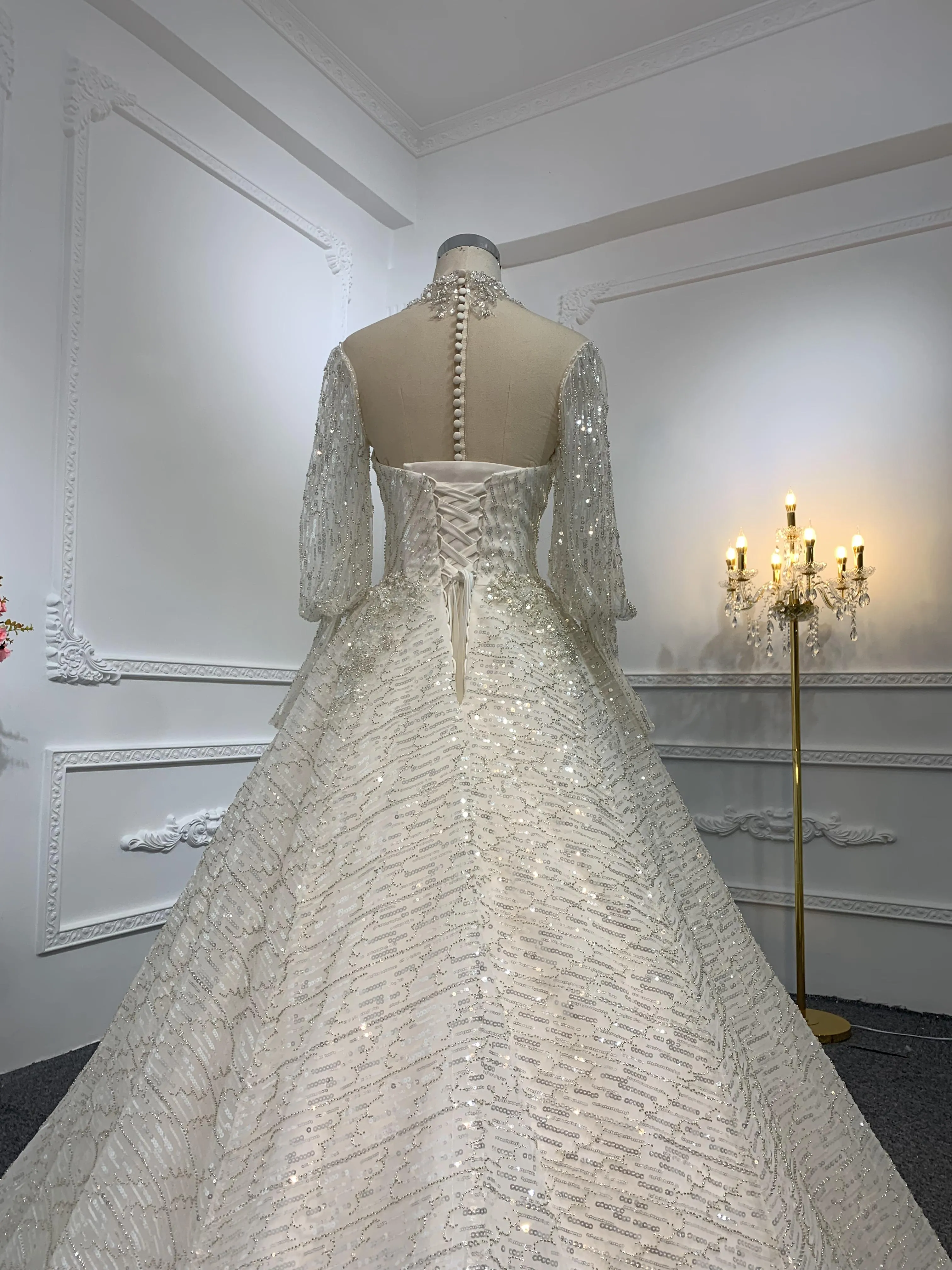 Z003-Sweetheart Neckline A-line Wedding Dress With Removable Sleeves