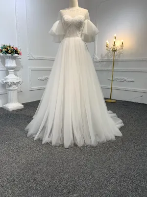 Z027-BYG OFF-WHITE ORGANZA WEDDING DRESS