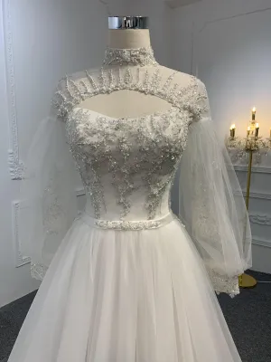 Z028-BYG OFF-WHITE ORGANZA A-LINE DRESS